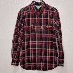 Men’s carhartt plaid flannel button down shirt‎